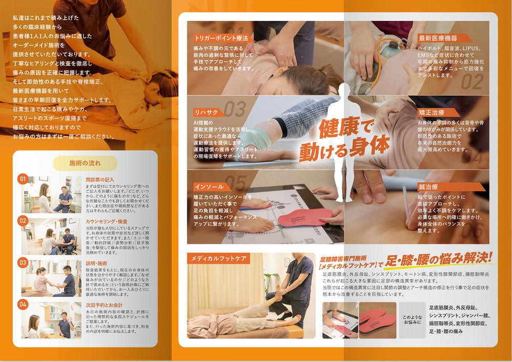 ヒロ国立整骨院様 三つ折りリーフレット 中面